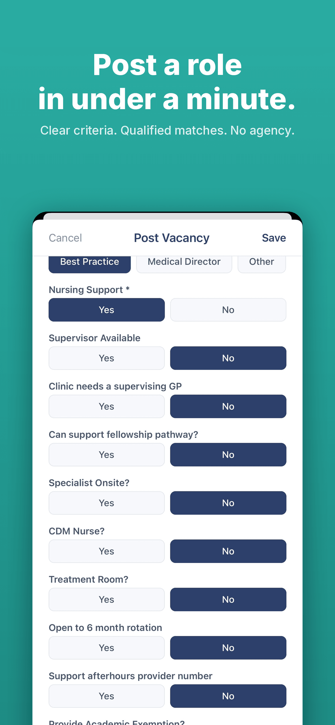 Posting a vacancy on Heart Bridge — clear criteria, qualified matches
